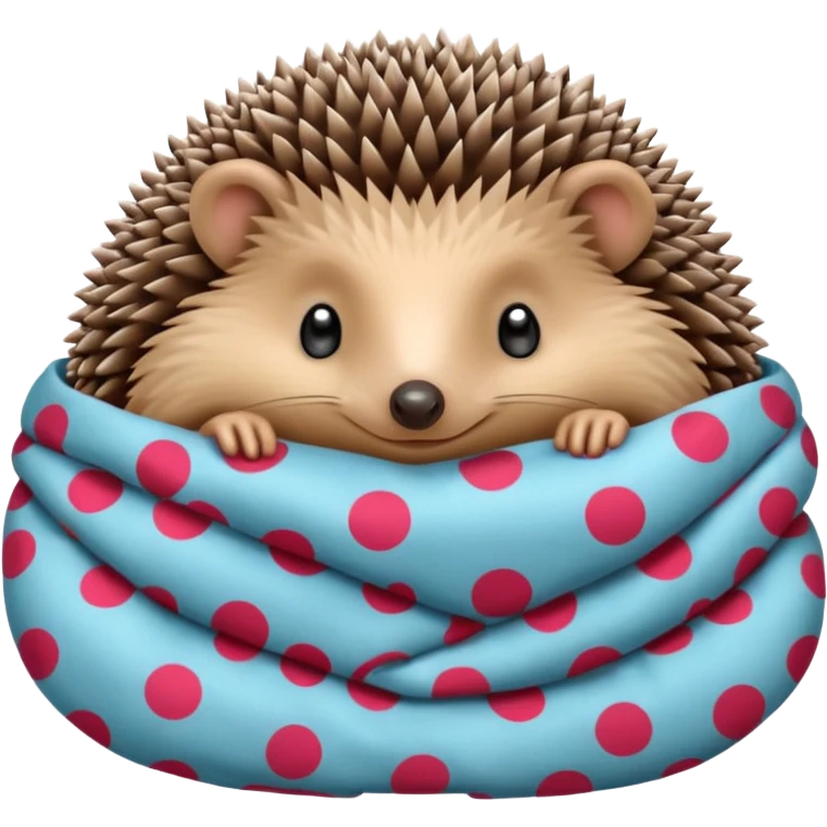 hedgehog in tiny pajamas curled up emoji