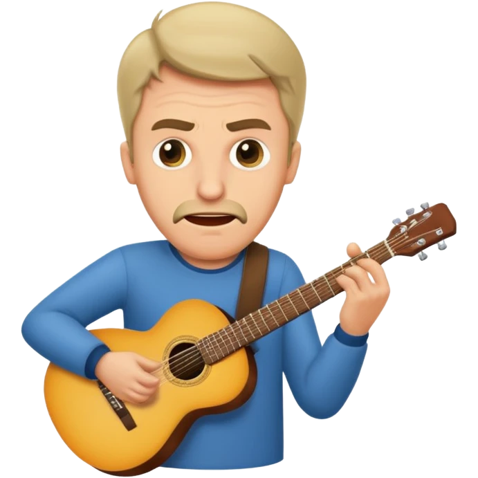 Mad man with guitar emoji