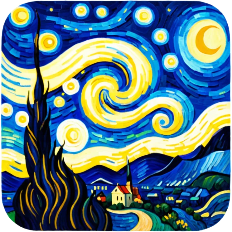 Starry night as painted by van gogh emoji