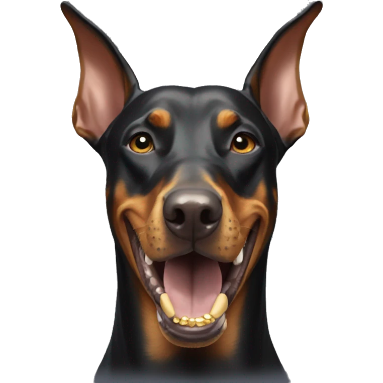 doberman with gold teeth  emoji