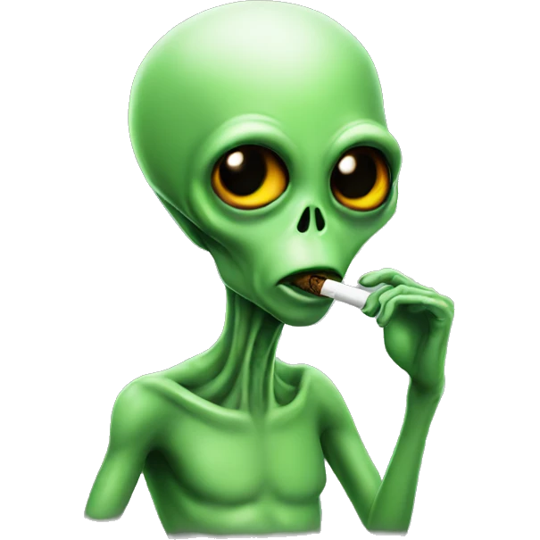 Alien smoking emoji