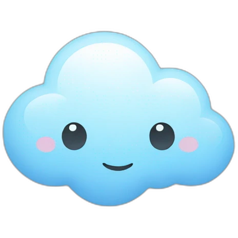 minimal in light blue color cute cloud emoji