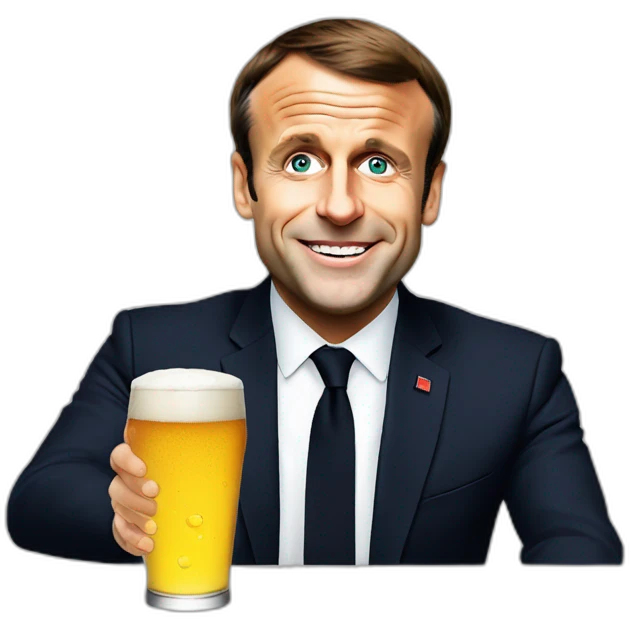 emmanuel macron drink beer emoji