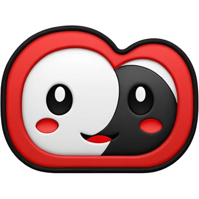 emo banner with stitched patch, cute, expressive, minimal emoji