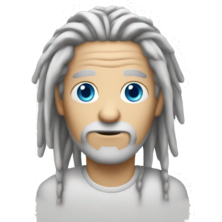 old white guy with dreads blue eyes emoji