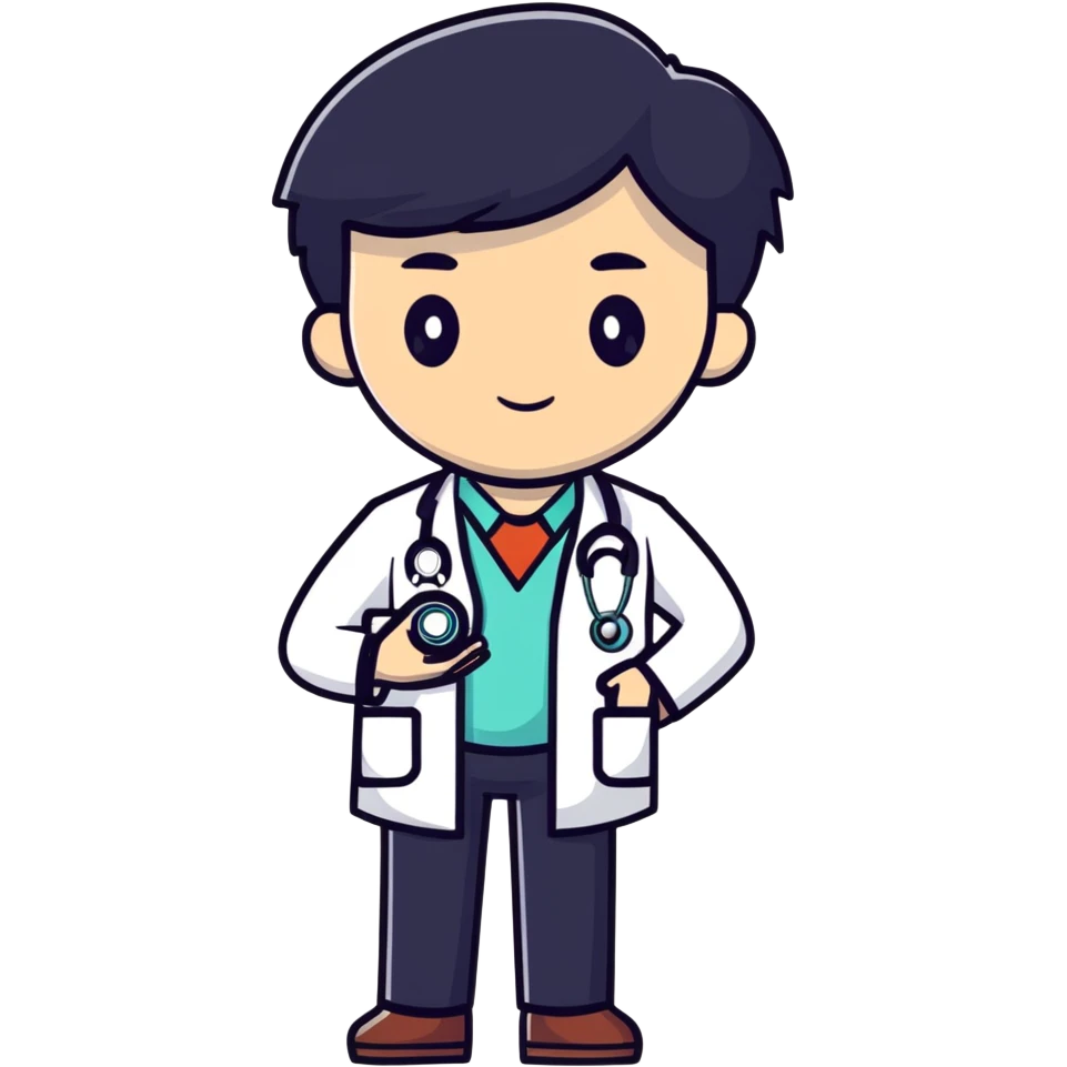 doctor with black hair emoji