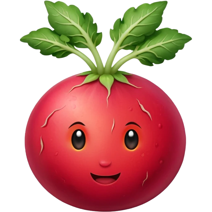 spicy radish with a fiery expression emoji