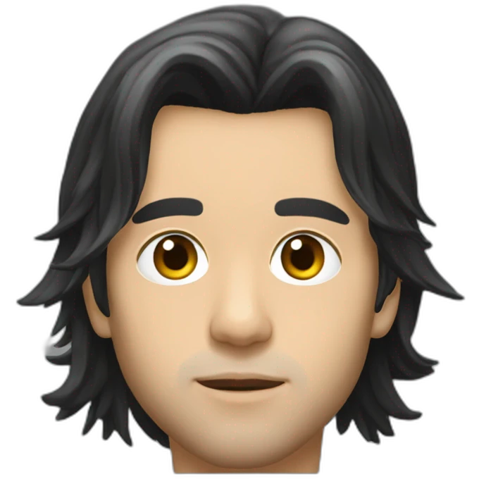 Orelsan black hairs with a White streak  france emoji