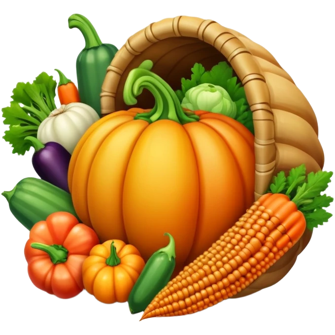 thanksgiving cornucopia of vegetables ￼ emoji