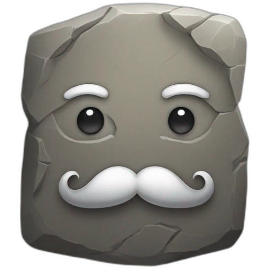 Stone face with a moustache  emoji