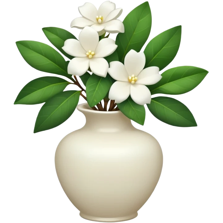 Vase of white gardenias emoji