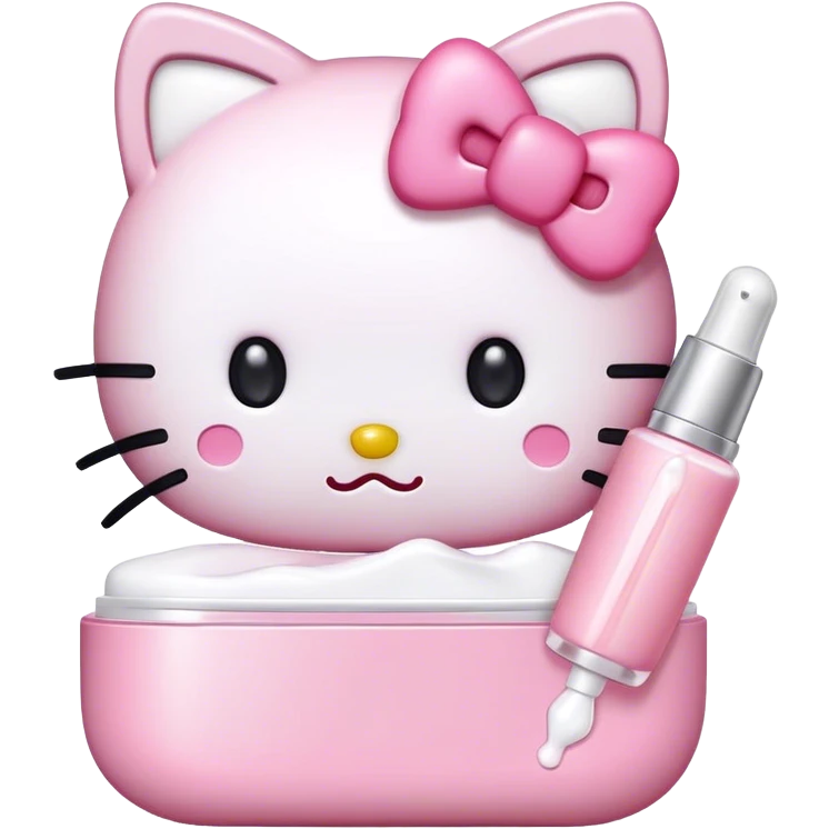 Hello Kitty doing skincare emoji
