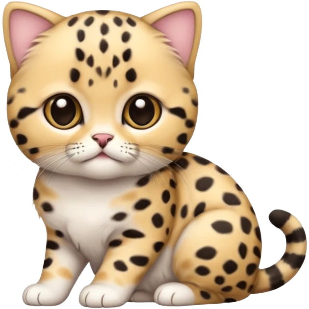 Tiny Scottish fold kitten with cheetah coloring  emoji
