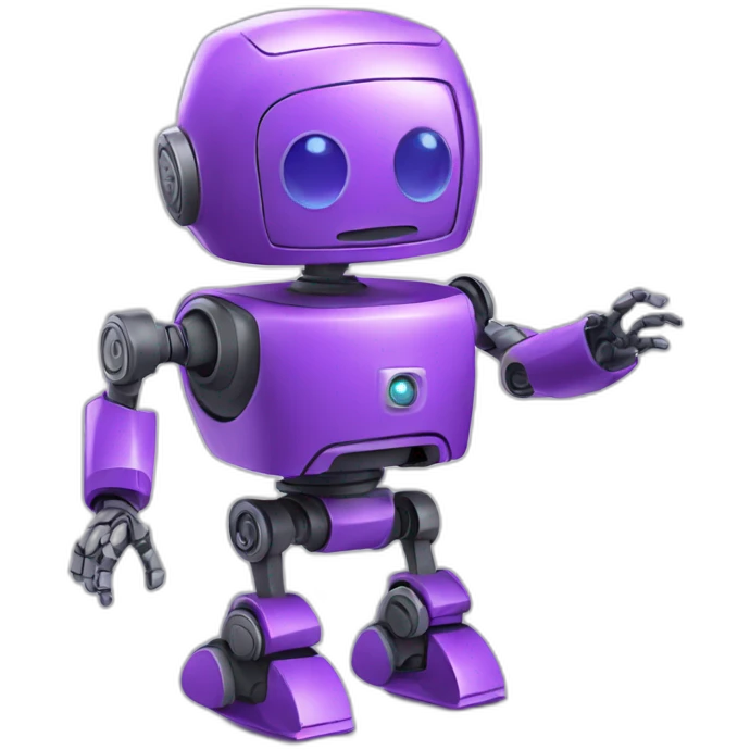 robot violeta flotando emoji
