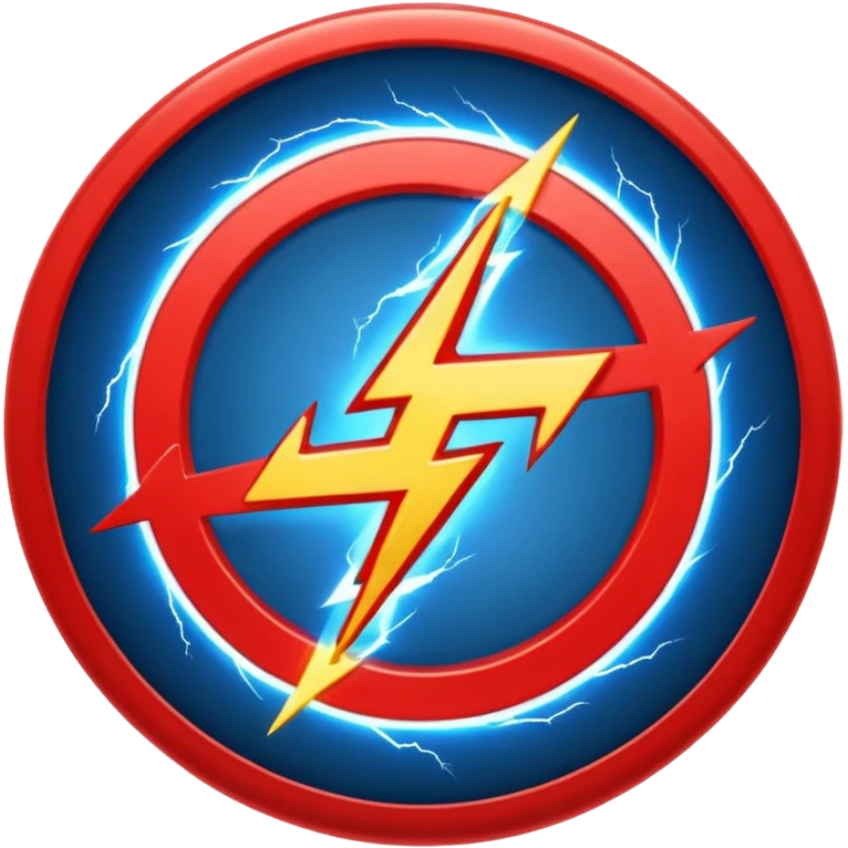 Red and blue lightening in a circle shape with effects like real lightening  emoji