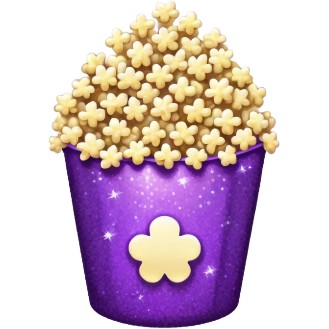 Glitter purple popcorn emoji