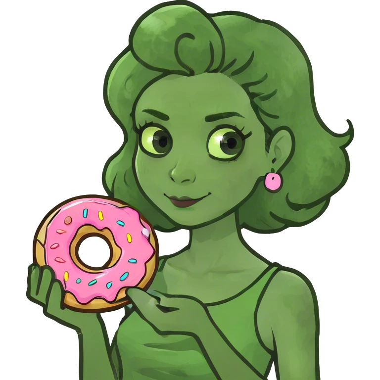 The girl eating a donut emoji