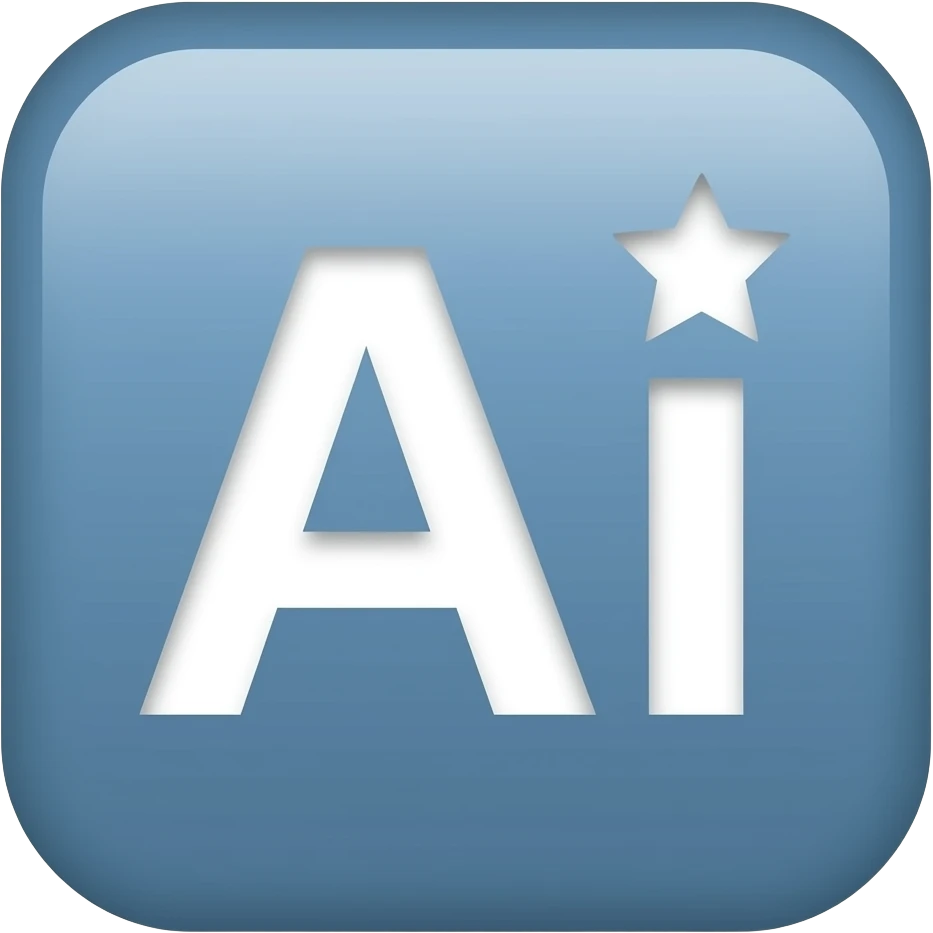 AI symbol in a square with little star in the right top corner emoji
