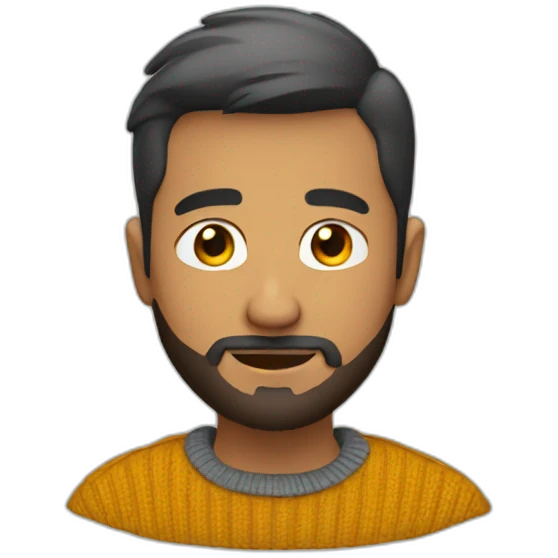 guy with a short haircut short beard in a sweater emoji