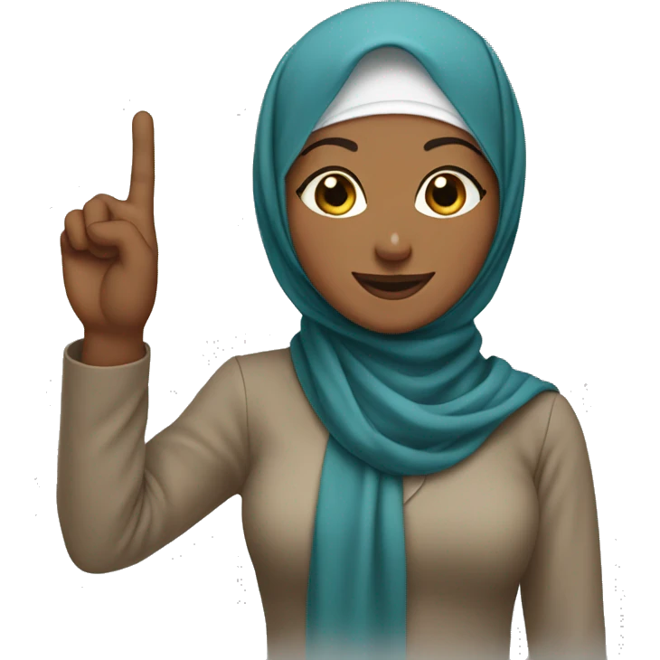 hijabi with the peace fingers up emoji