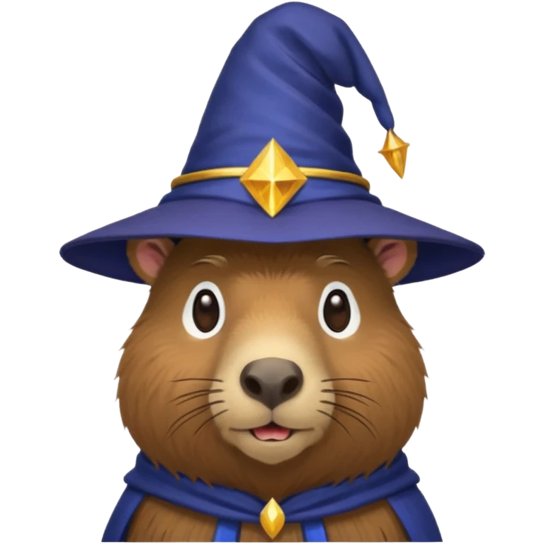 Capybara head with wizard hat emoji