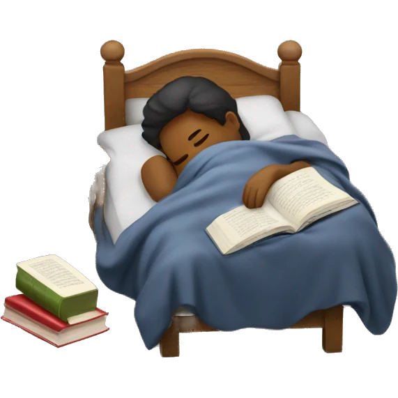 Sleeping with book as pillow  emoji
