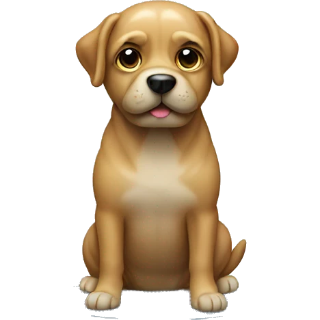 Dog in glass with top emoji