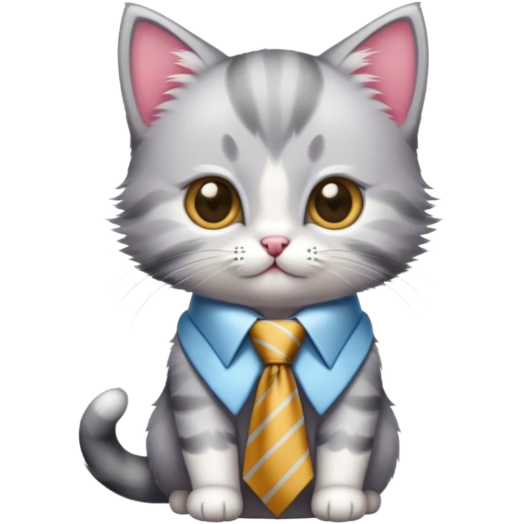 kitten wearing a big necktie emoji
