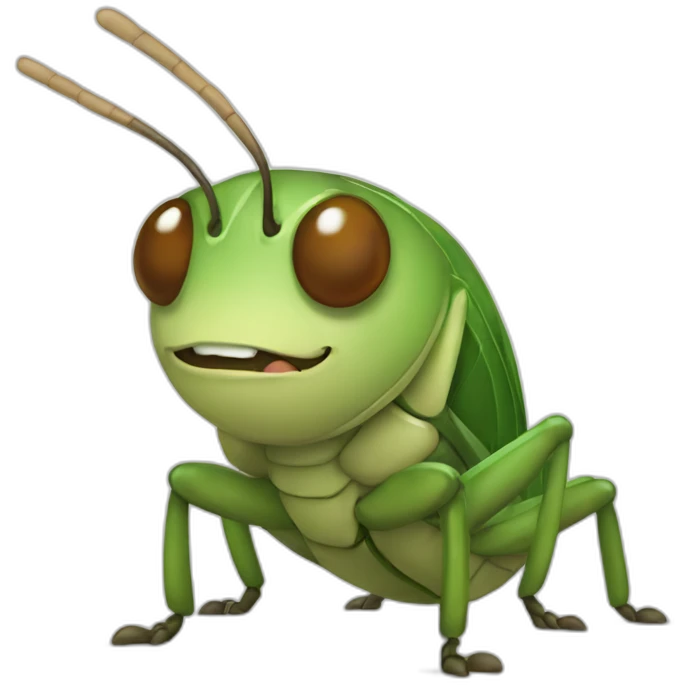 cute Anthropomorphic cricket emoji