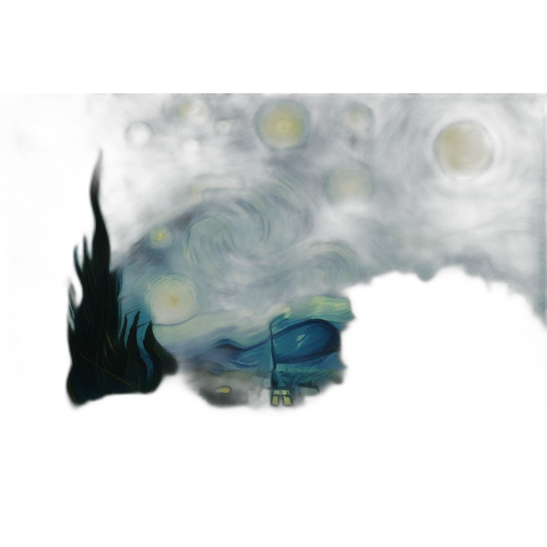 tableau nuit étoilée de van gogh emoji