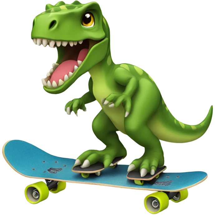 Dinosaur skate boarding  emoji
