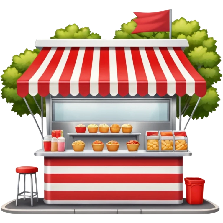 small roadside foodstall, front facing emoji