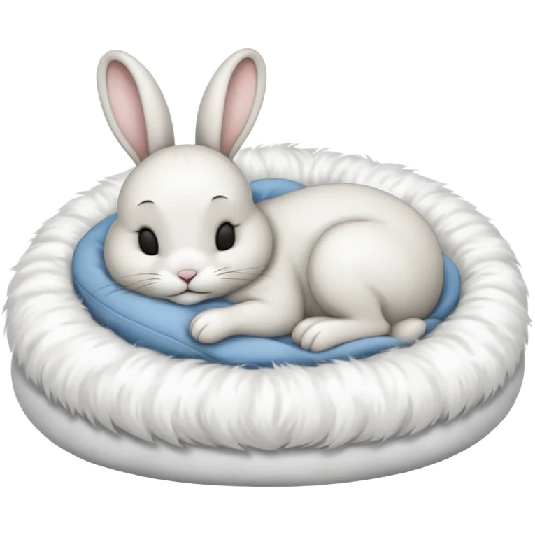 cartoon rabbit sleeping soundly in a bed emoji