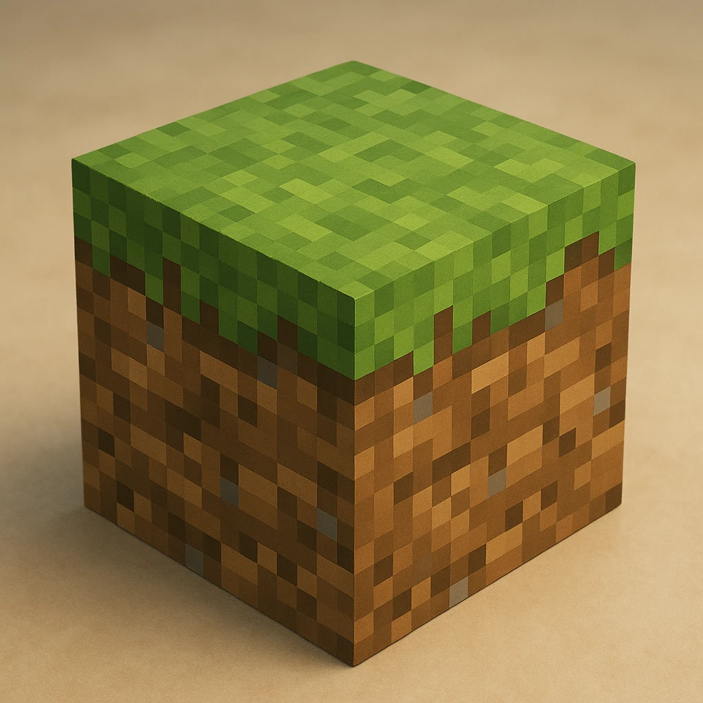 Minecraft grass block in general style emoji