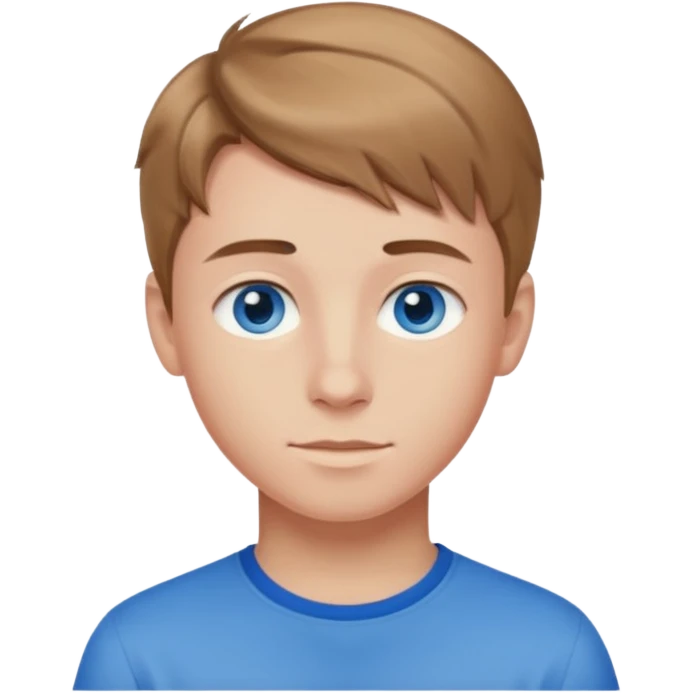 niño guapo adolescente de ojos azules emoji