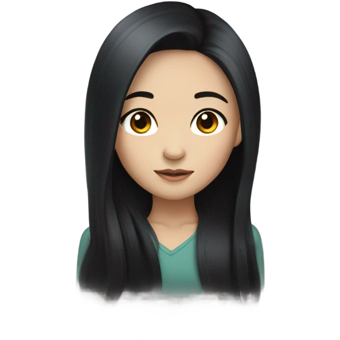 Beautiful girl,Black hair,long hair,Black eyes,Chinese emoji