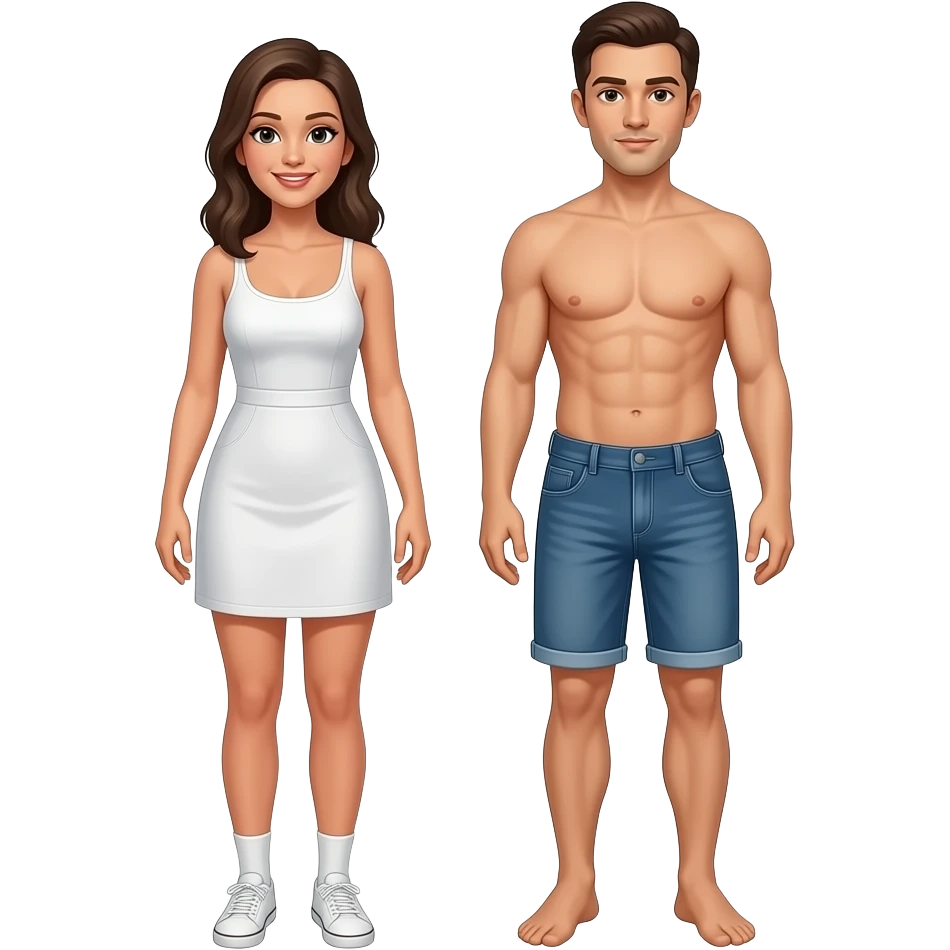 Woman and man naked full body. emoji