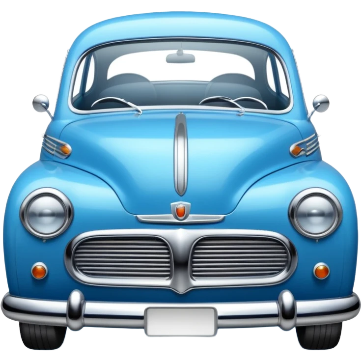 blue small retro car front emoji