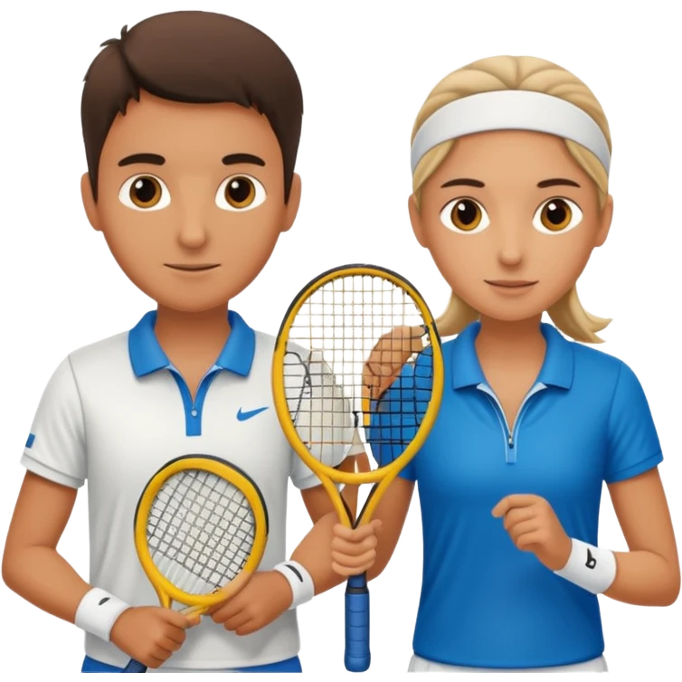 two tennis players of European appearance emoji