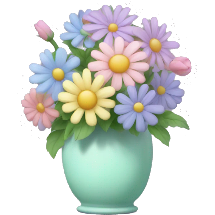 Pastel flowers in a vase  emoji