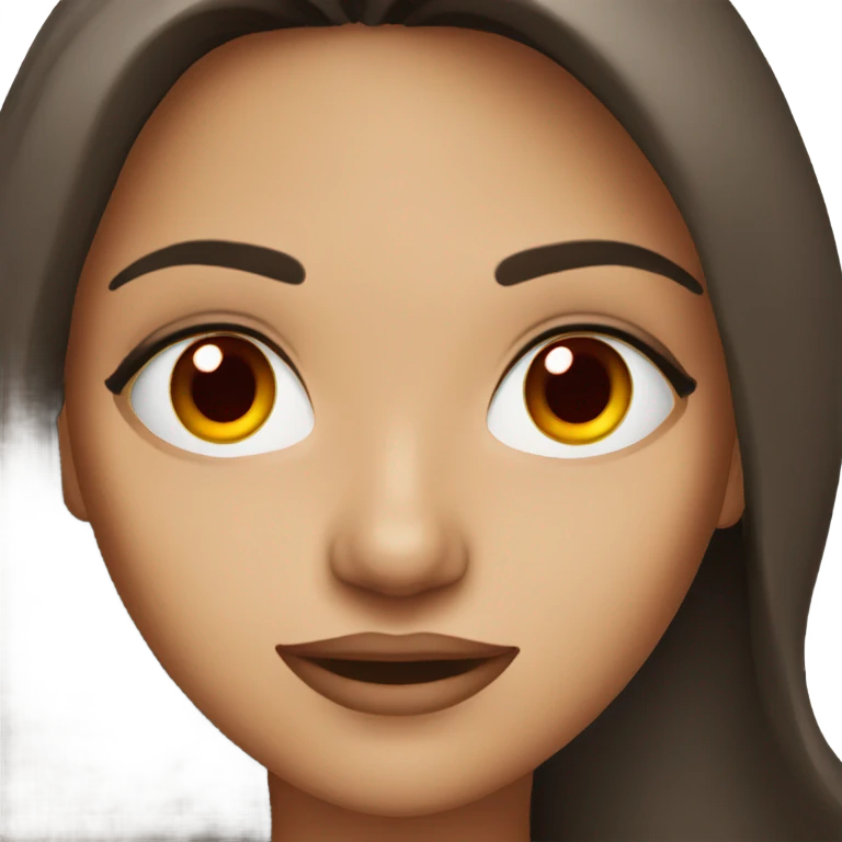Brunette woman red eyes emoji
