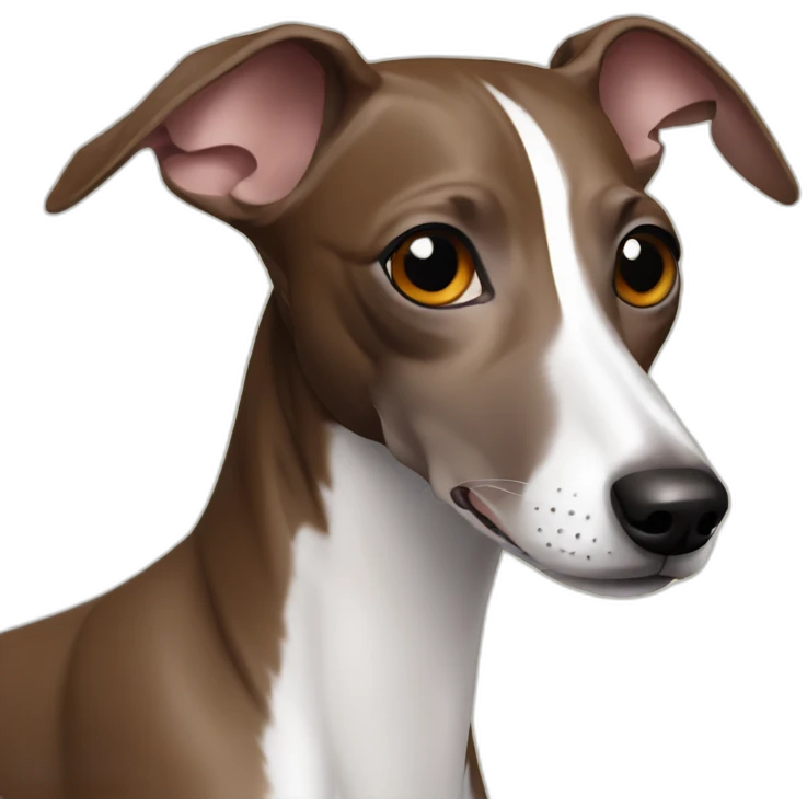 Brown and white Italian greyhound emoji