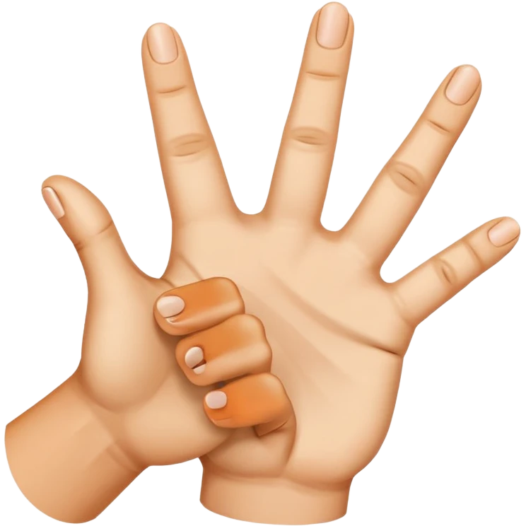 7 with fingers, index finger and thumb in the shape of a 6 emoji