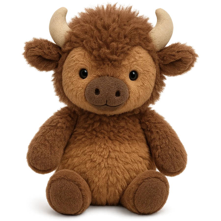 cute baby bison jellycat stuffed plushie emoji
