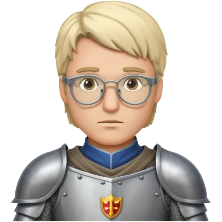 Male knight adjusting glasses — serious focus. emoji