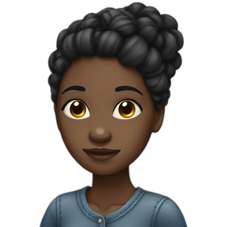 Black girl with a stitch head emoji