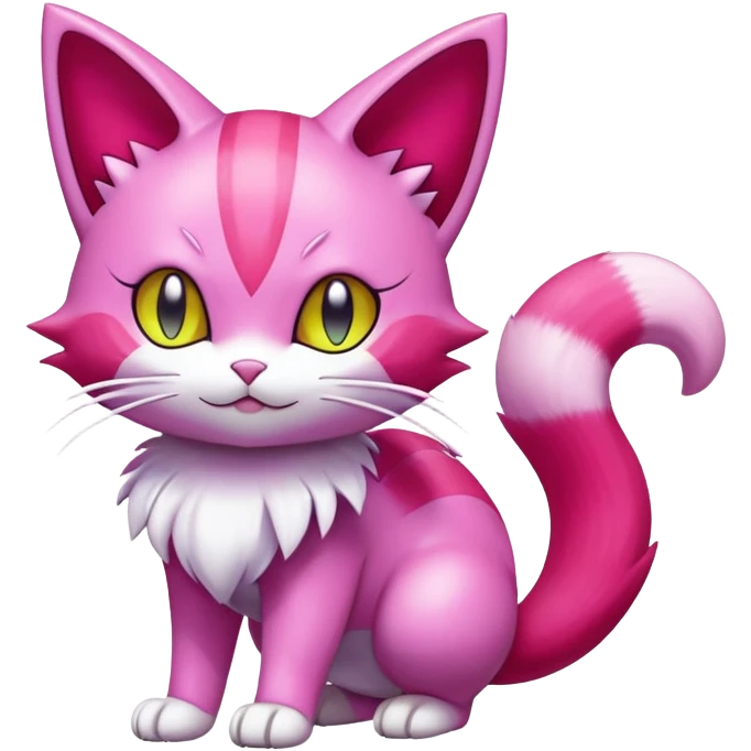 Shiny Skitty-Delcatty-Pokémon-Fakémon-hybrid-creature (full body) emoji
