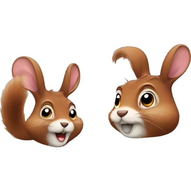 Squirrel with a bunny ears emoji