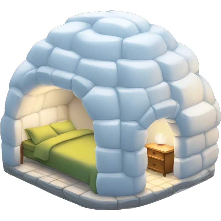 igloo inside bedroom emoji
