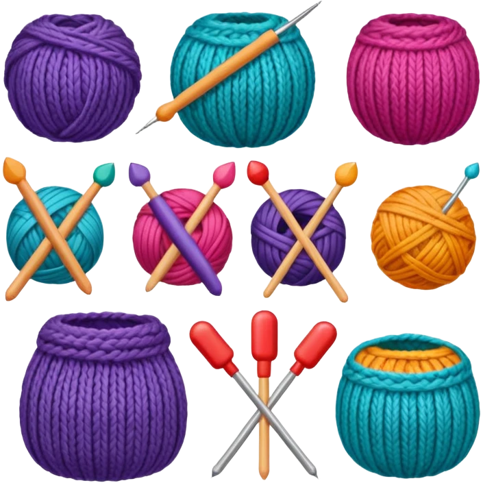 Knitting icons  emoji